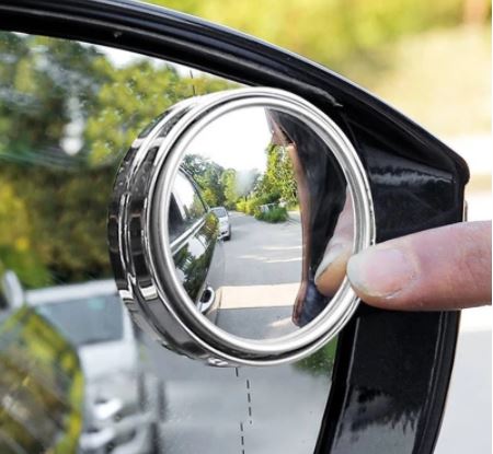 2 Pcs Car Round Frame Convex Blind Spot Mirror Wide-angle 360 Degree Adjustable Clear