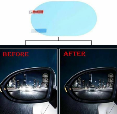 2 Pcs Car Rainproof Clear Film Rearview Mirror Protective Anti Fog Waterproof