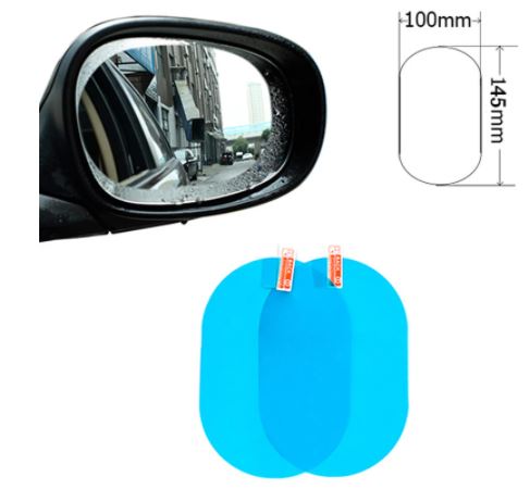 2 Pcs Car Rainproof Clear Film Rearview Mirror Protective Anti Fog Waterproof