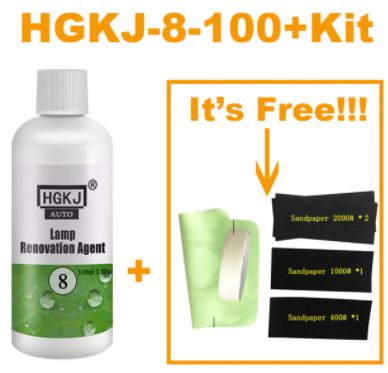 Car Headlight Repair Polishing Scratch Remover Tool Oxidation Refurbishment Lamp Cleaning Window Glass Cleaner HGKJ 8