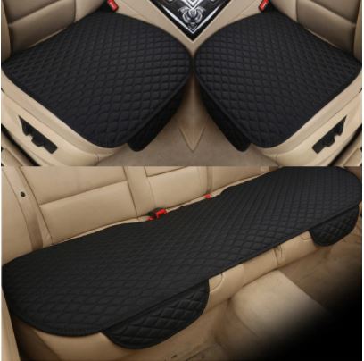 Flax Car Seat Cover Front Rear Linen Fabric Cushion Breathable Protector Mat Pad Universal Auto Interior Styling Truck SUV Van