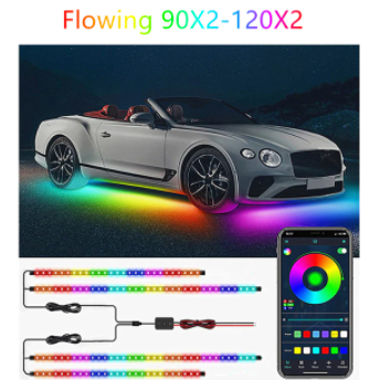 Car Underbody Neon Lights Flexible LED Strip Light Automobile Underglow Lamp APP Control Flowing RGB Ambient Atmosphere Lamp