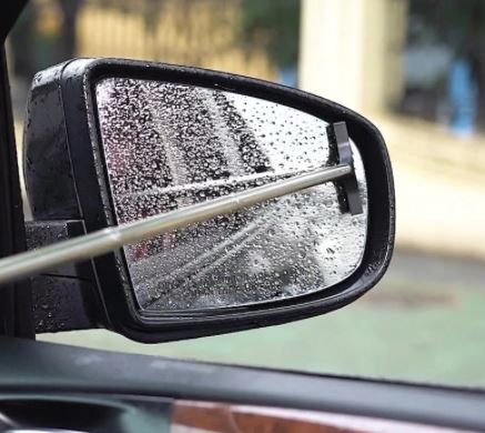 Car Rearview Mirror Wiper Retractable Portable Rainy Cleaning Supplies Rearview Mirror Water Remover Glass Rain Cleaning Tool