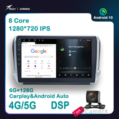 Octa core android 10 6+128G For Peugeot 208 2008 2013-2020 Car Stereo DVD Multimedia Radio GPS video Player radio with DSP 4G
