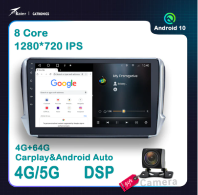 Octa core android 10 6+128G For Peugeot 208 2008 2013-2020 Car Stereo DVD Multimedia Radio GPS video Player radio with DSP 4G