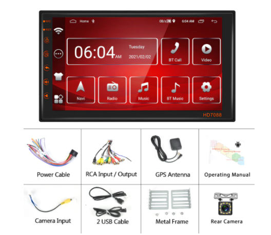 Podofo Radio 2din Android 7inch Car Multimedia Player Stereo Receiver GPS Tape Recorder For Volkswagen Nissan Hyundai Kia Toyota