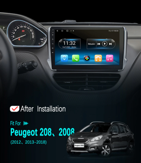 Octa core android 10 6+128G For Peugeot 208 2008 2013-2020 Car Stereo DVD Multimedia Radio GPS video Player radio with DSP 4G