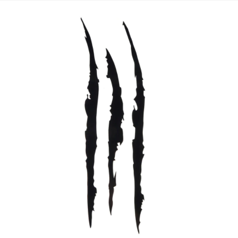 1/2/4/6PCS Car Stickers Reflective Monster Claw Marks Scratch Stripe Marks Auto Headlight Decal Dinosaur Raptor Scratches Decor