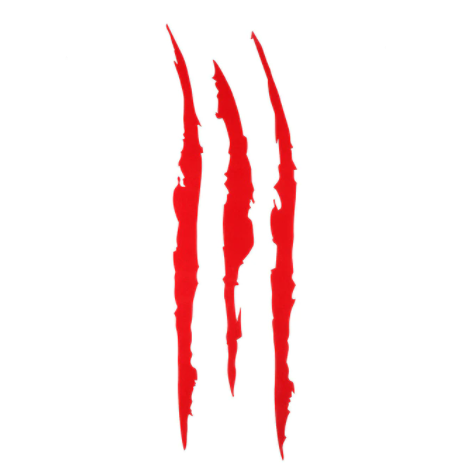 1/2/4/6PCS Car Stickers Reflective Monster Claw Marks Scratch Stripe Marks Auto Headlight Decal Dinosaur Raptor Scratches Decor
