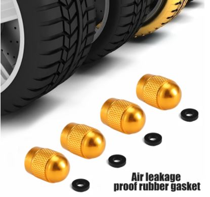 AUTCOAT Universal Car Wheel Tire Valve Stem Caps Aluminum for Bike Car Trucks