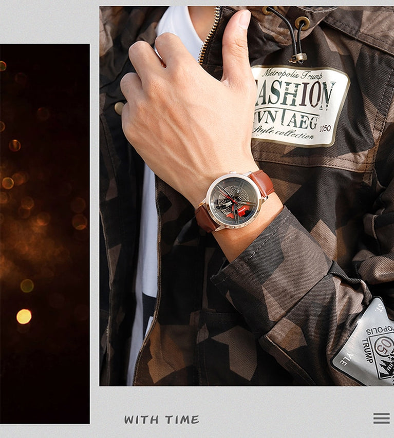 Racing Wheel Dial Men Watch Relogio Masculino