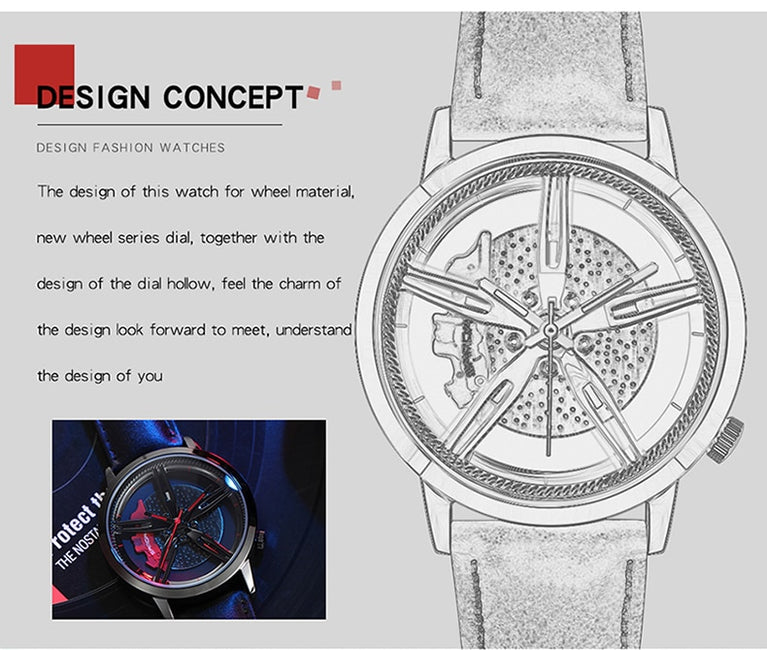 Racing Wheel Dial Men Watch Relogio Masculino