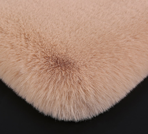 Artificial Rabbit Fur Car Steering Wheel Cover Warm Winter Car Handbrake Shift Cover Three-piece Set Heating Steering Wheel 38cm
