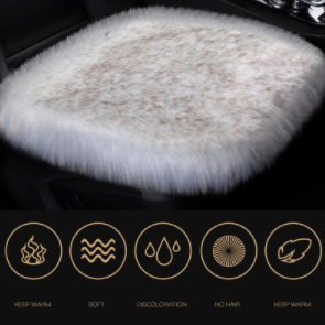 Faux Fur Car Seat Cover Winter Warm Automotive Interior Long Wool Cars Front Seats Protection Cushion for Universal Vehicle