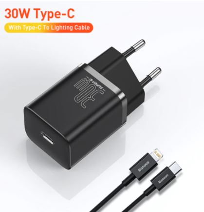 Baseus Super Si 30W USB C Charger Adapter for iPhone 13 12 Pro Max Type C QC 3.0