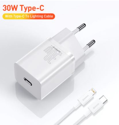 Baseus Super Si 30W USB C Charger Adapter for iPhone 13 12 Pro Max Type C QC 3.0