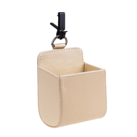 Car Storage Bag Air Vent Dashboard Tidy Hanging Leather Organizer Box Glasses Phone Holder Storage Organizer Car Accessories