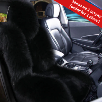 1 PC Front Car Seat Cover Wool Sheepskin Winter Car Cushion Warm Soft Breathable Universal Plush Furry Fluffy Seat Cushion