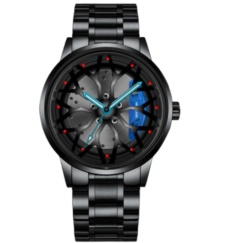 Steel Watch Brand Car Wheel Rim Hub Watches Super Car Rim Hub Watch Stainless Steel Wholesale Watch for Car GTR