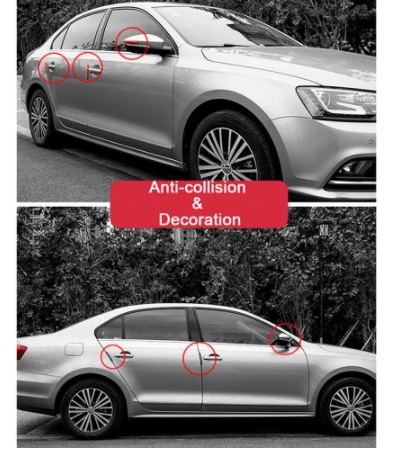6Pcs Auto Car Door Edge Protection Guards Buffer Trim Molding Protection Strip Scratch Protector Car Door Crash Bar