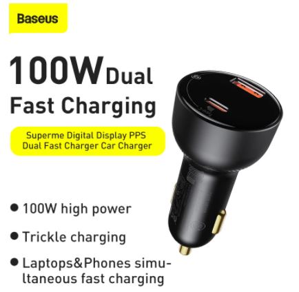 Baseus PD 100W USB Car Charger Quick Charge 4.0 QC4.0 QC3.0 Type C USB AUTO Charger Fast Charging For iPhone Xiaomi Mobile Phone