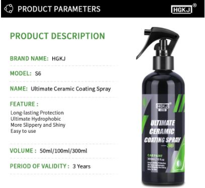 9H Ceramic Car Coating Paint Care 300/100/50ml Polishing Paste Nano Products Hydrophobic