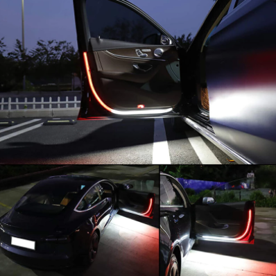 LED Car Door Welcome Light Safety Warning Streamer Lamp Strip 120cm Waterproof Auto Decorative Ambient Lights