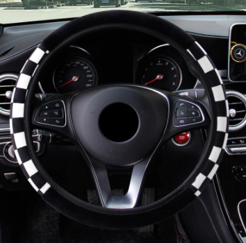 Universal 38cm Plush Fabric Auto Decoration Car Steering Wheel Cover Auto Steering Covers For Car Steer Wheel Car Accessories
