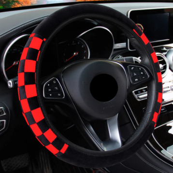 Universal 38cm Plush Fabric Auto Decoration Car Steering Wheel Cover Auto Steering Covers For Car Steer Wheel Car Accessories