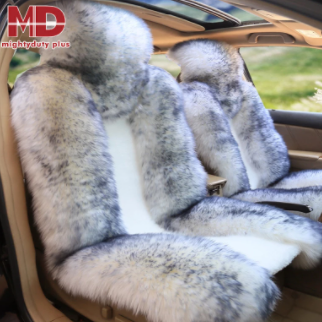 1 PC Front Car Seat Cover Wool Sheepskin Winter Car Cushion Warm Soft Breathable Universal Plush Furry Fluffy Seat Cushion