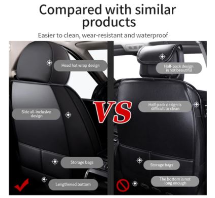 PU Leather Seat Covers Interior Car Seat Cover Set Universal Four Seasons Protector Mat Auto