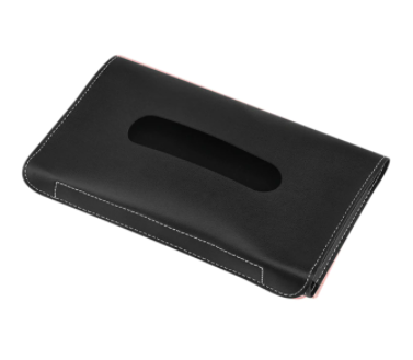 Leather Sun Visor Napkin Box Holder Hanging Car Mask Holder Shading Tissue Case Organizer Auto Storage Decoration Craft Ornament