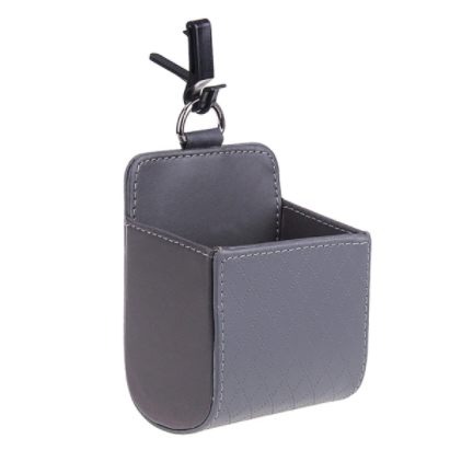 Car Storage Bag Air Vent Dashboard Tidy Hanging Leather Organizer Box Glasses Phone Holder Storage Organizer Car Accessories