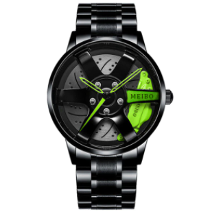 Fashion Wristwatch Waterproof Stainless Steel Quartz Wrist Watch Sports Bracelet with Car Wheel Rim Hub Design