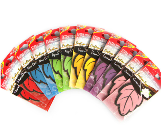 6PCS Car Air Freshener Natural scented tea paper Auto Hanging Vanilla perfume fragrance Leaf Shape car accessories interior