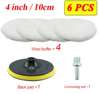 5/6PCS 4/6/ inch Polishing Kit Polishing Pad Car Waxing Sponge Disk Wool Wheel Auto Paint Care Polisher Pads Car Gadget