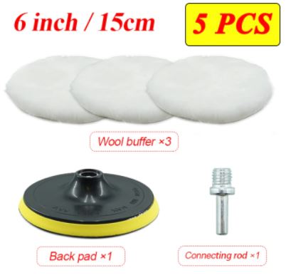 5/6PCS 4/6/ inch Polishing Kit Polishing Pad Car Waxing Sponge Disk Wool Wheel Auto Paint Care Polisher Pads Car Gadget