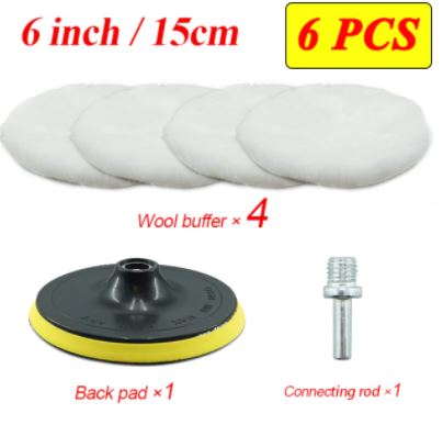 5/6PCS 4/6/ inch Polishing Kit Polishing Pad Car Waxing Sponge Disk Wool Wheel Auto Paint Care Polisher Pads Car Gadget