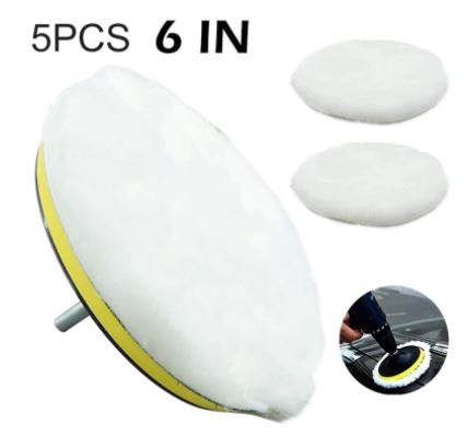 5/6PCS 4/6/ inch Polishing Kit Polishing Pad Car Waxing Sponge Disk Wool Wheel Auto Paint Care Polisher Pads Car Gadget