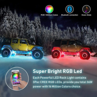 Car Underglow Neon LED RGB Underbody Light Decorative Atmosphere Lamp For Car Truck ATV UTV SUV Offroad Boat