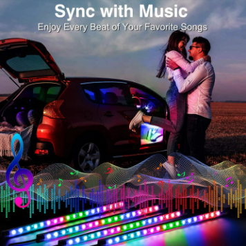 Car LED Ambient Light Auto Interior Atmosphere Decorative Lamp Strip With APP Control Flowing Color RGB Car Neon Foot Light