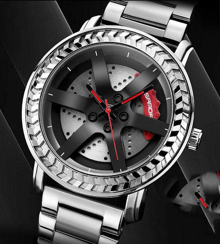 Luxury Wheel Rim Hub Car Design Men Watch
