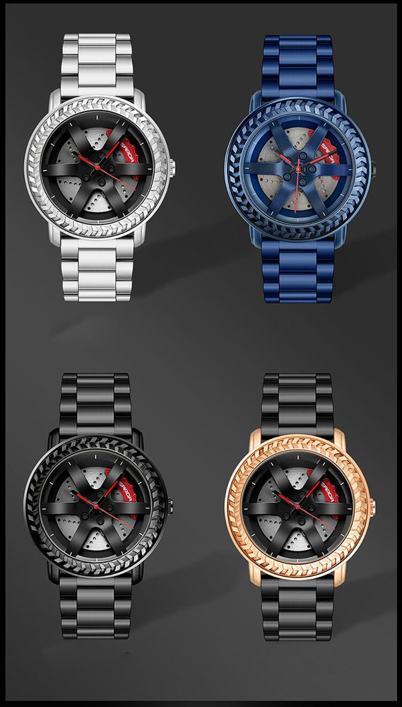 Luxury Wheel Rim Hub Car Design Men Watch