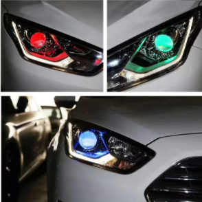 2Pcs Car Decorative Light RGB Devil Eyes Projector Headlight Led Devil Eyes Lights Demon Eye Lamp APP Control