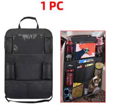 Car Backseat Organizer with Touch Screen Tablet Holder Auto Back Seat Storage Cover Protector for Travel Road Trip Kids Toddlers