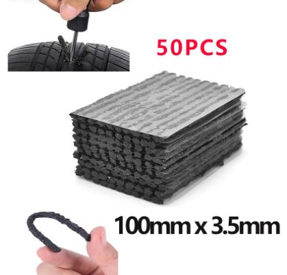 50Pcs Car Tire Repair Strip Tubeless Tire Seal Patch Plug Car Motorcycle Tire Puncture Repair Recovery Kit Repair Tool Dropship