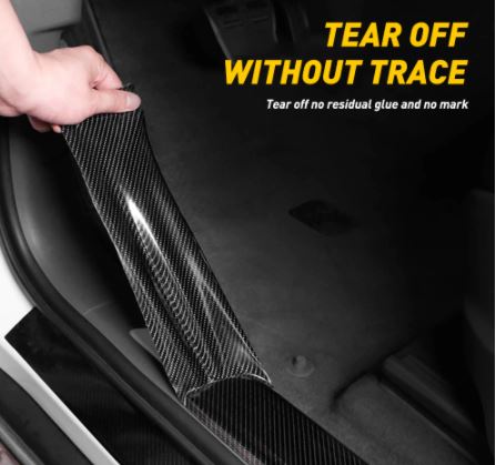 3M Universal 5D Car Door Sill Transparent Carbon Fiber Stickers Anti Scratch