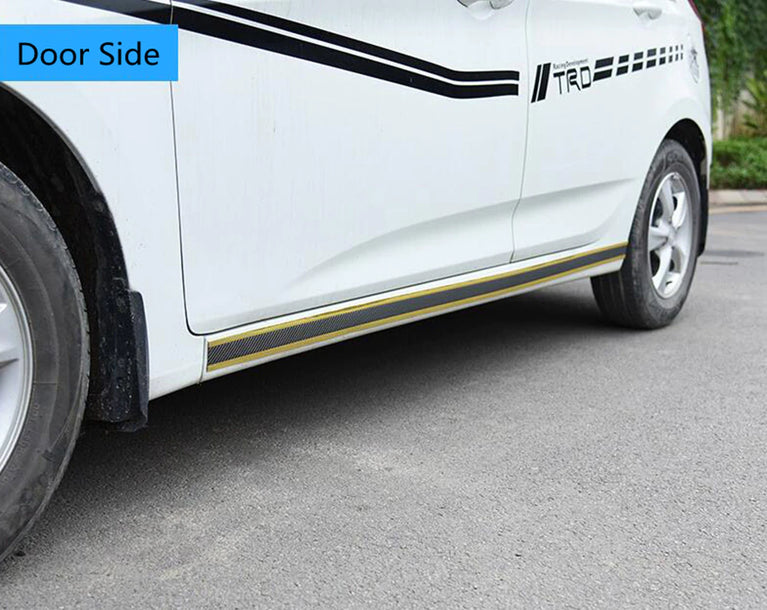 Car Stickers Anti Scratch Door Sill Protector Rubber Strip Carbon Fiber Car Threshold Protection Bumper Film Sticker Car Styling