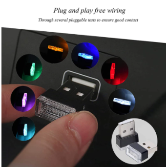 Mini USB LED Night Lights Car Interior Atmosphere Lamp Auto Decoration Ambient Lighting LED Neon Bulb Car Goods 5V White Red