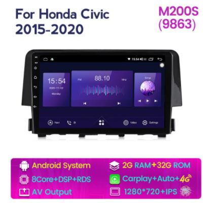Head Unit Autoradio Car Radio Stereo Auto Multimidia Player For Honda Civic 2016 - 2019 GPS Navi